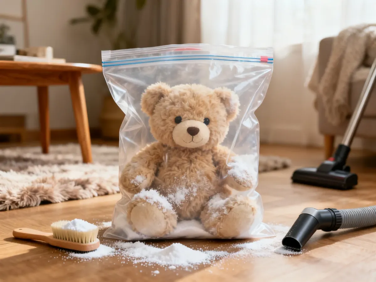Pluszak odświeżany na sucho w torbie z sodą oczyszczoną